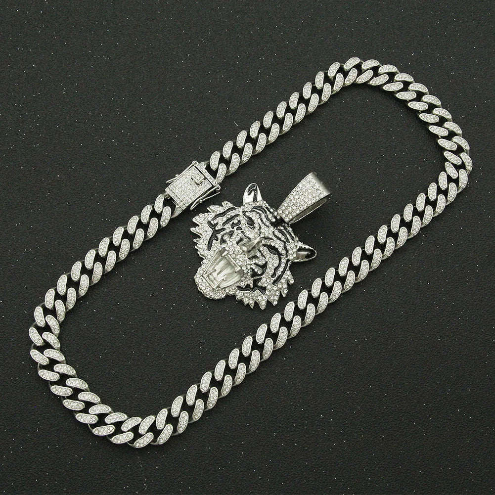 Bijoux de charme à la mode, Collier pendentif tigre 3D pour hommes et femmes