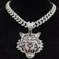 Bijoux de charme à la mode, Collier pendentif tigre 3D pour hommes et femmes