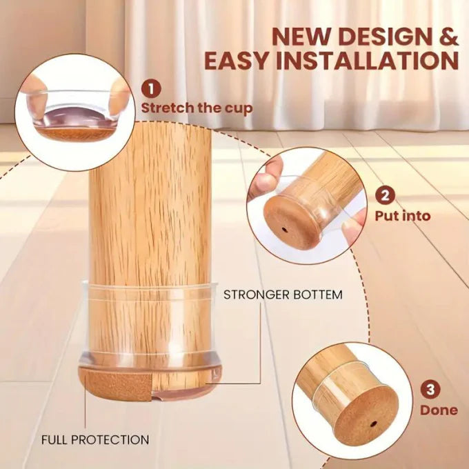16 Pièces de couvre-pieds de chaise et de table transparents